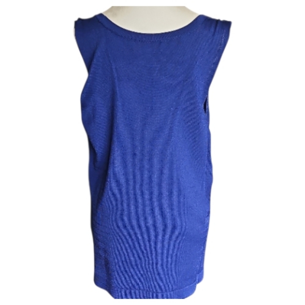 Jones New York Royal Blue Embellished Cardigan W/ Matching   Tank Top - Picture 5 of 11